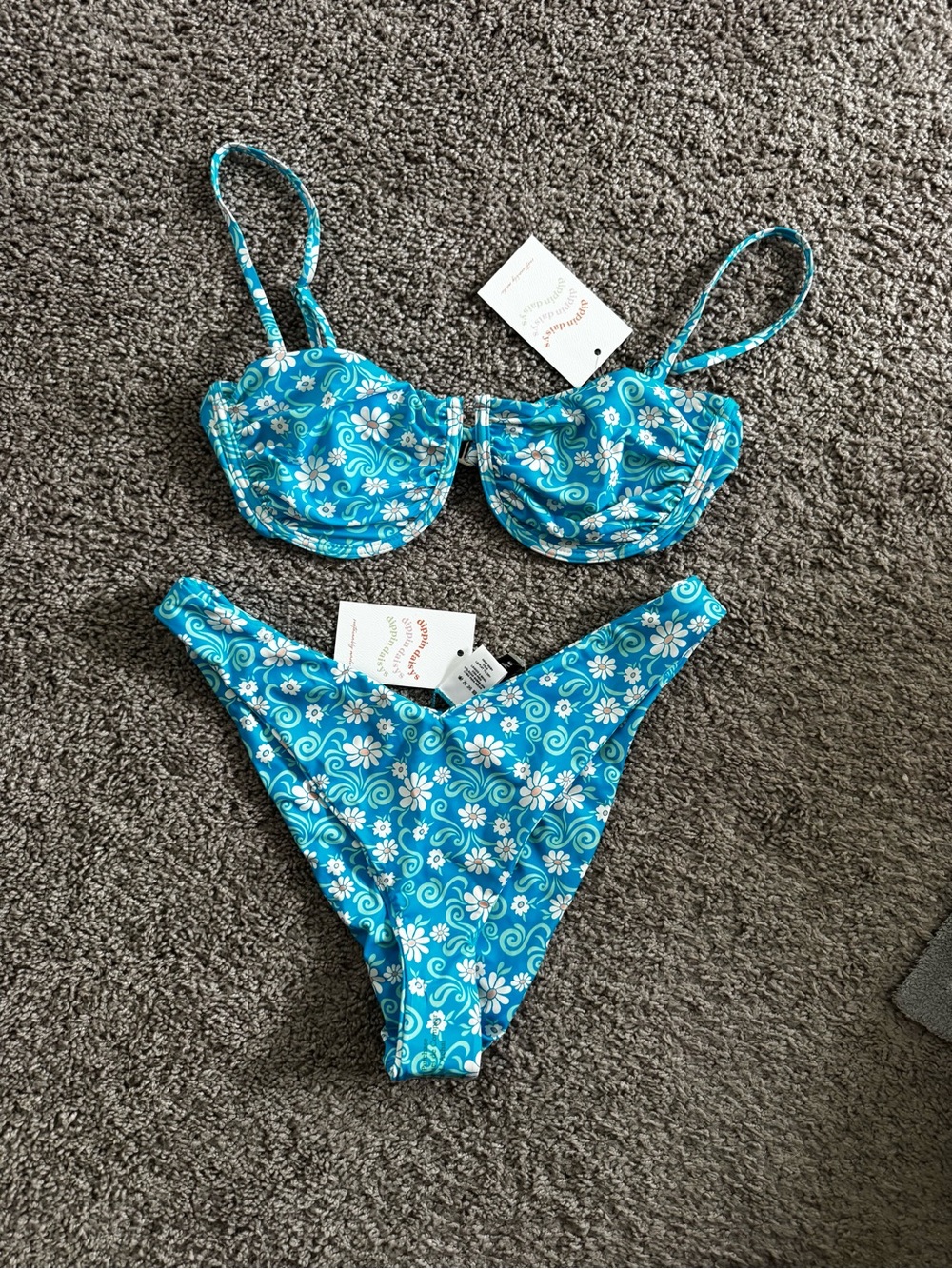 Dippin' Daisy's Turquoise Floral Underwire Bikini